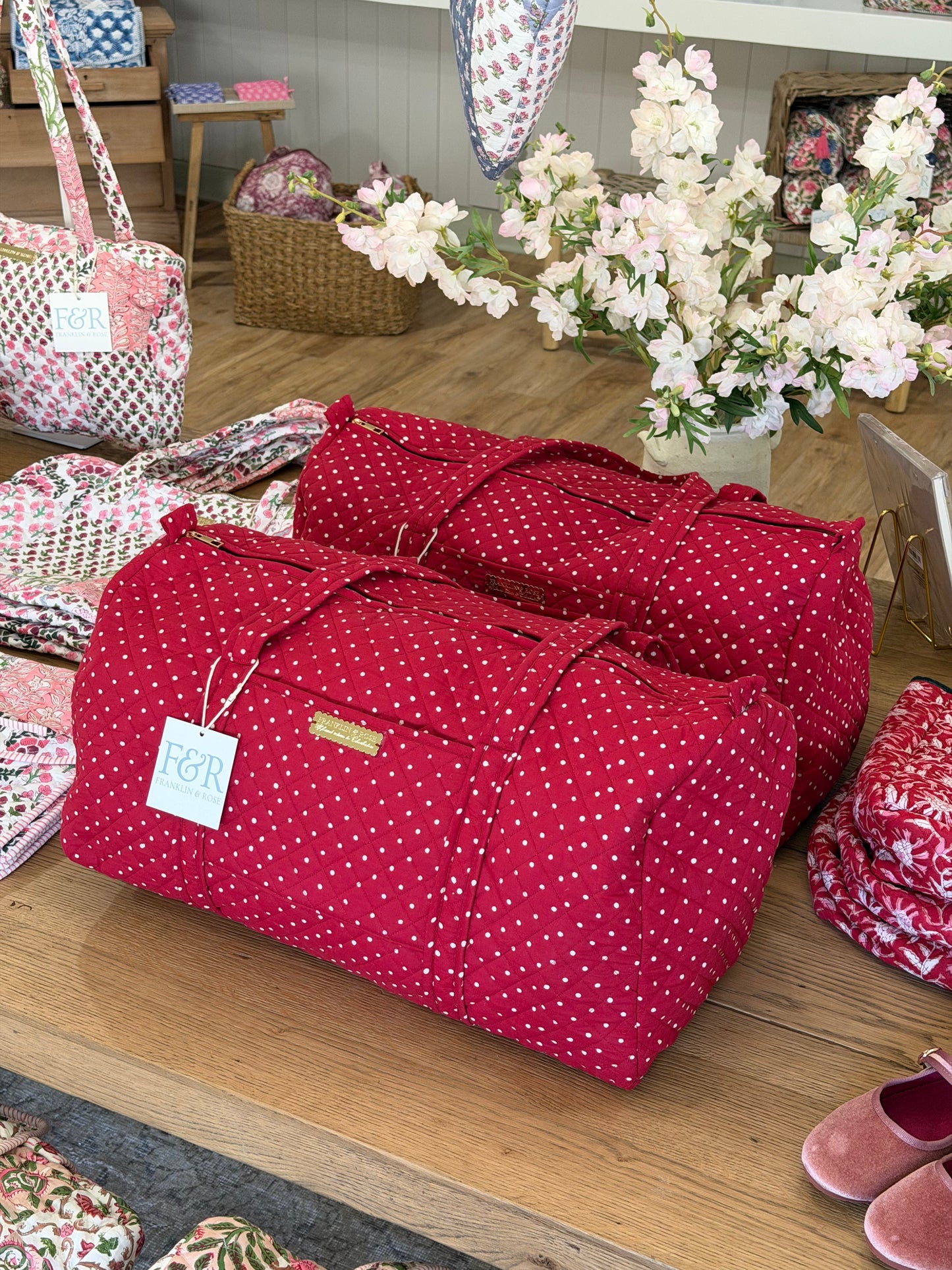 Red Polka Dot Duffle Bag
