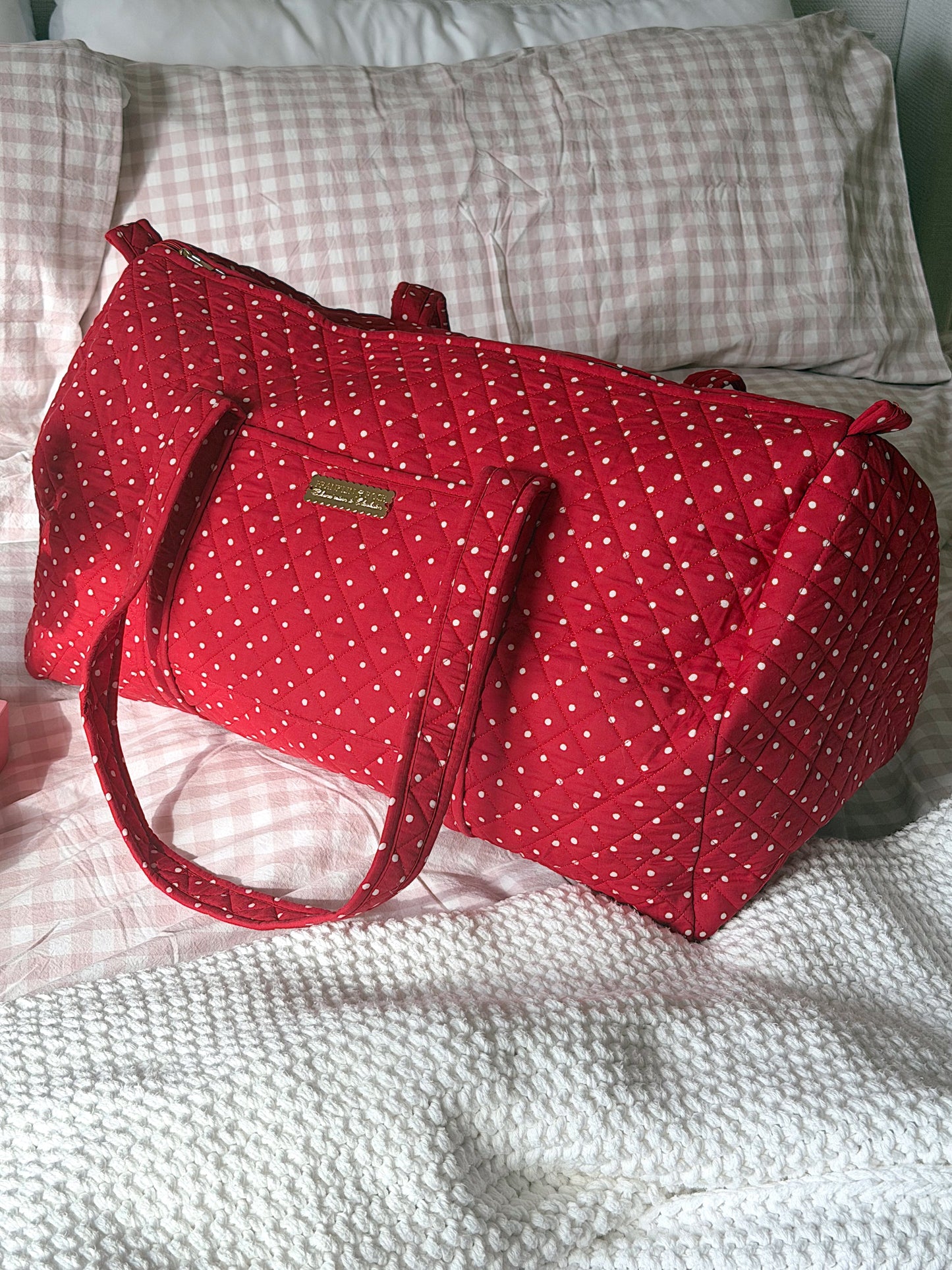 Red Polka Dot Duffle Bag